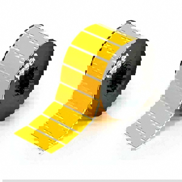 Label Maker Label: Yellow, Polyester, 300 per Roll